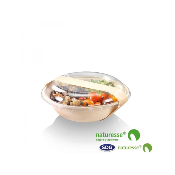 Bol Rond Pulpe de Cellulose Biodégradable Nature 900 ml - SDG - Lot de 250 - Pulpe de cellulose