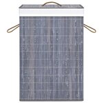 vidaXL Panier à linge Bambou Gris 72 L