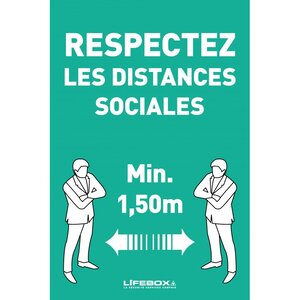 Panneau affichage - Respectez les distances sociales