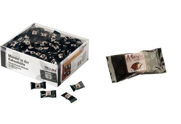 Boîte de 380 amandes Enrobées Cacao en sachet individuel HELLMA