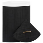 vidaXL Panier à linge d'angle Bambou Noir 60 L