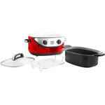 KITCHEN COOK - COOKOTTERED -  Multicuiseur 8 en 1 - 5,6L - 1350W - 120-220°C - Inox Rouge