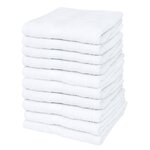 vidaXL Serviette pour invités 10 pcs Coton 500 gsm 30 x 50 cm Blanc