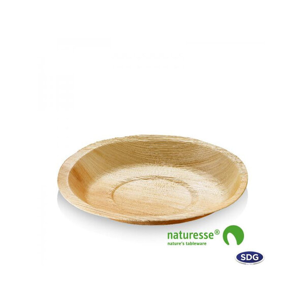 Assiette Ronde Biodégradable Feuille de Palmier 18 cm - SDG - Lot de 100 - Feuilles de palmier