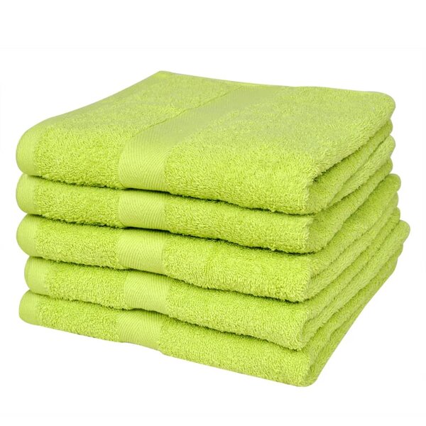 vidaXL Serviette pour douche 5 pcs Coton 500 gsm 70x140 cm Vert pomme