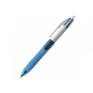 Stylo - 4 couleurs - Pointe moyenne - Bic - Grip corps bleu