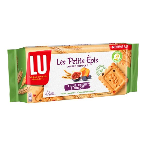 LU Les Petits Épis au Blé Complet Figue Raisin & Abricot 300g (lot de 6)