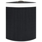 vidaXL Panier à linge d'angle Bambou Noir 60 L