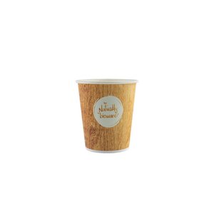 Gobelet jetable pour boisson chaude ou froide, 10 cl en carton biodégradable, 4 coloris assortis, impression Naturally Bioware (paquet 80 unités)