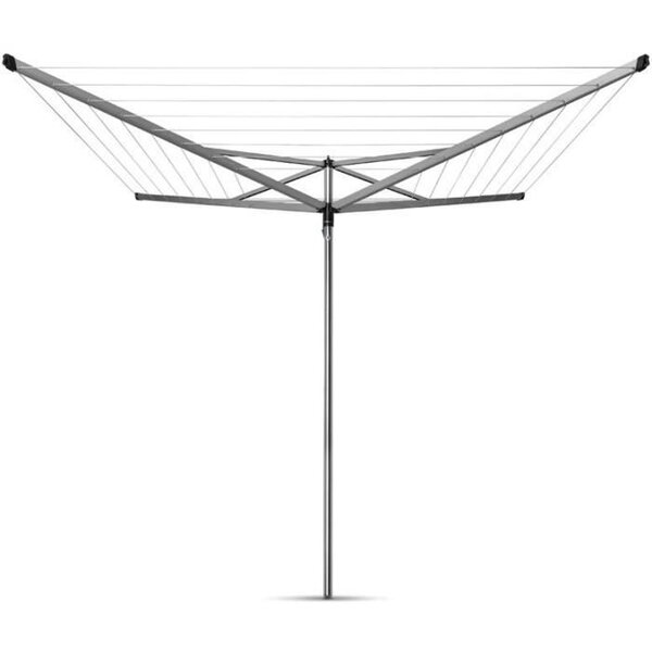 BRABANTIA - 310683 - Séchoir Essential - 50 metres  douille plastique  Ø 35 mm  4 bras  Metallic Grey